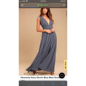 Lulu’s Heavenly Hues Denim Blue Maxi Dress